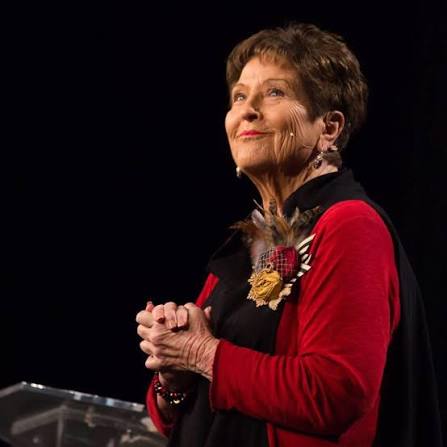 Billye Brim teaching during a Bible conference at Prayer Mountain in the Ozarks.